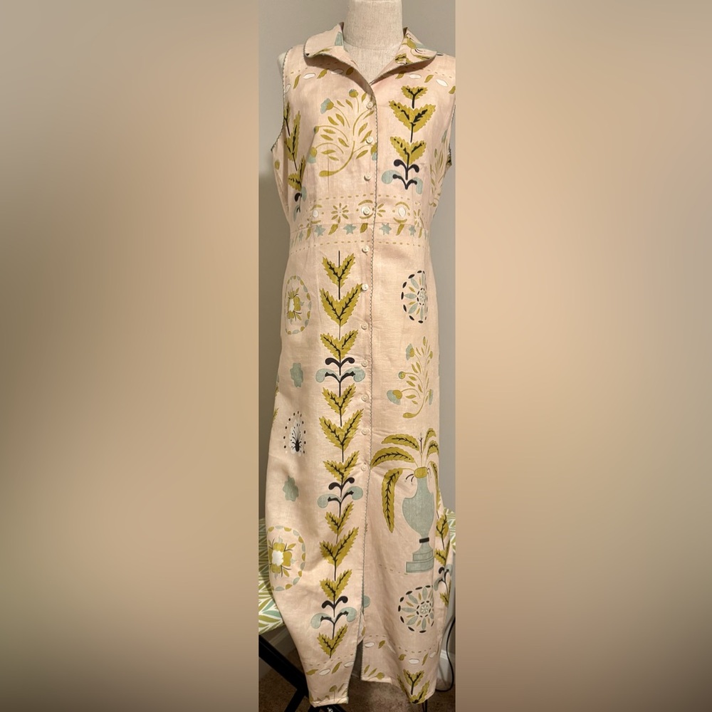 Spartina 449 A-Line Skirt - Cream and Green Floral